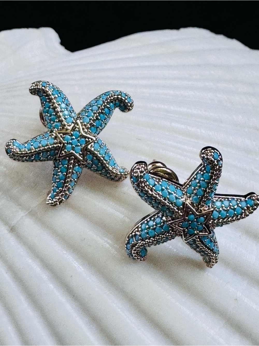 Turquoise Starfish Stud Earrings - Fashion Women Accessories
